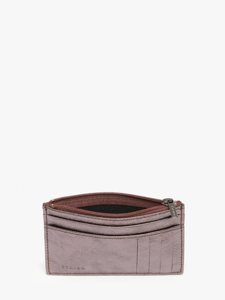 Card Holder Etincelle IrisÃ©e Leather Etrier Silver etincelle irisee EETI5004 other view 1